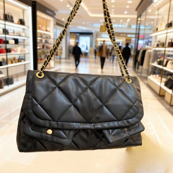 10A Lingge Single Shoulder Fashion Makeup Bag Metal Thick Chain Single Shoulder Bag Large Capacity Retro Discount2025