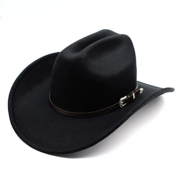 Vintage Western Cowboy Hat For Mens Gentleman Lady Jazz Cowgirl With Leather Wide Brim Cloche Church Sombrero Hombre Caps 251103