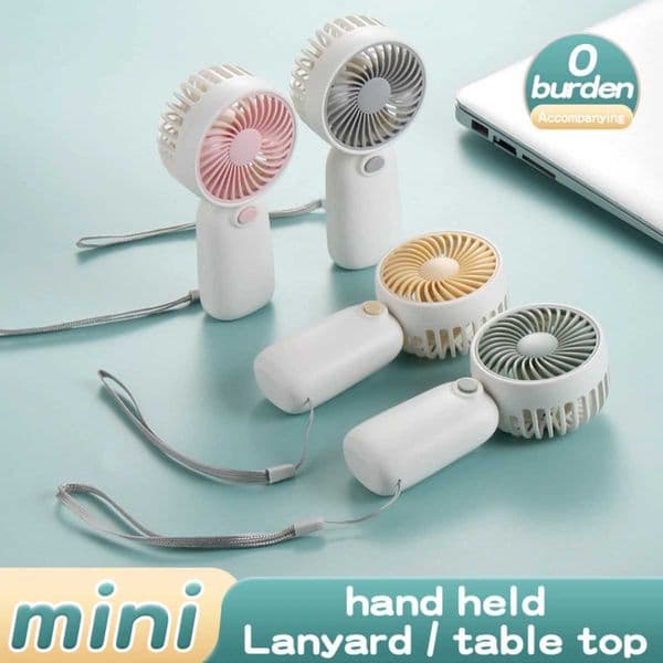 Portable handheld mini fan with three adjustable wind speeds for summer use USB charging for outdoor and indoor use W250403