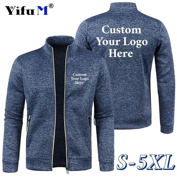 Customized mens zip up jackets stand up sweaters outdoor streetwear casual jackets long sleeved hoodies mens clothing 250327