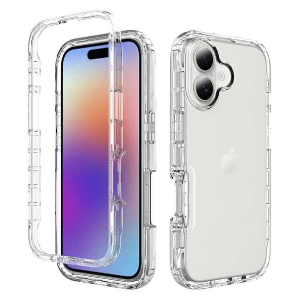 DHelectronics Suitable for iPhone 16 Pro Max Transparent Phone Apple 17 Non-Yellowing Gradient Full Coverage Shockproof Protective Case