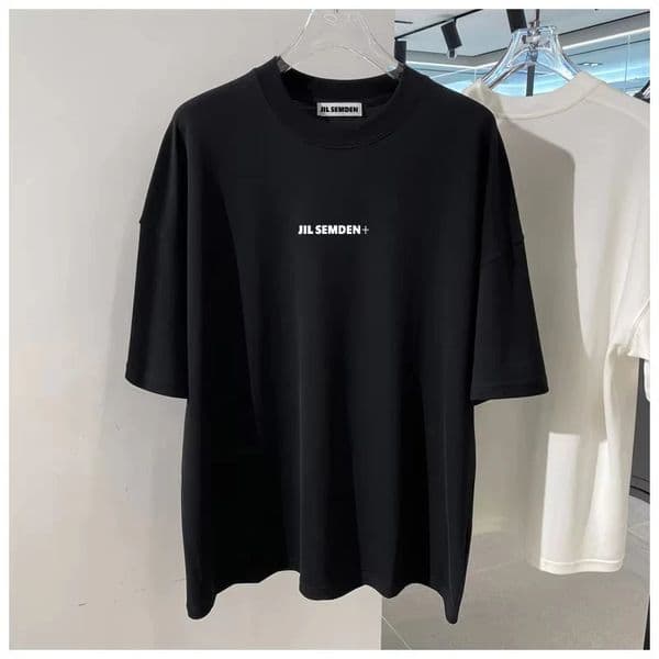 JIL SEMDEN mens and womens printed T-shirt loose casual top couple minimalist style high quality 100% pure cotton 250403