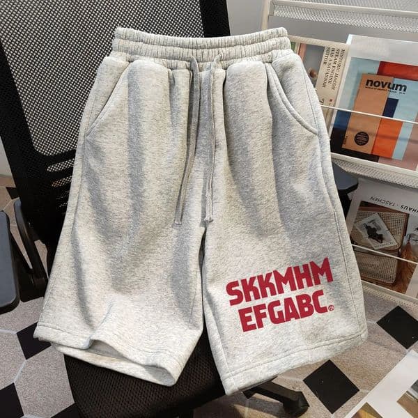 Summer mens casual shorts with printed solid elastic waist running ultrathin holiday breathable backpack oversized style 250322