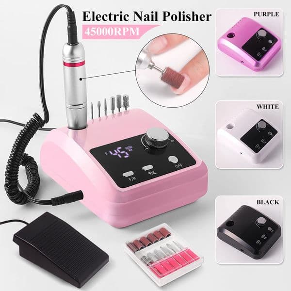 45000RPM Nail Drill Machine Cutters Professional Electric Nails Sander File for Gel Nails Polishing Remove Home Manicure Salon 250328