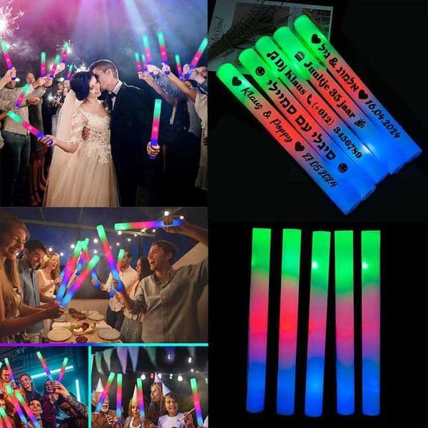 30/60/100/120Pcs RGB light-emitting foam stick loose color LED light-emitting stick cheerleading tube dark birthday party supplies X250402