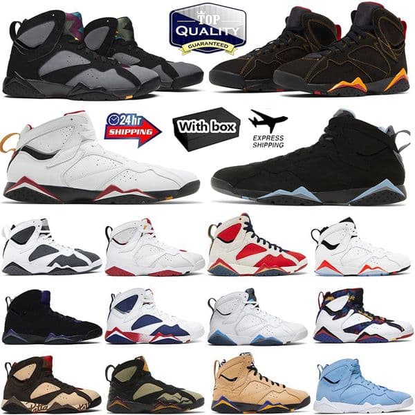 With Box 7s 7 Basketball designer Shoes Mens white Infrared Flint Cardinal Citrus Afrobeats Pantone Bordeaux Patta Hare Sneakers Trainers