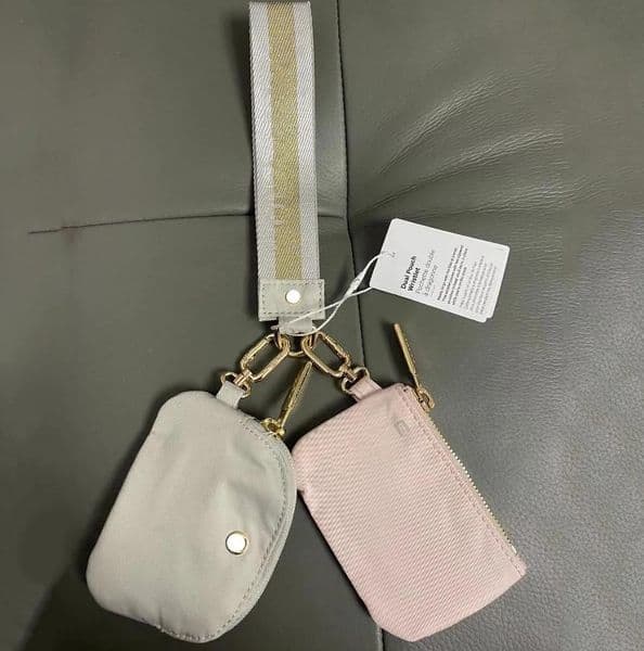 Designer Party Favor Black Gold Yohain Bag Dual Pouch Mini Zip Around Wristlet Portable Lu gift set Keychain Wallet Coin Purse Pockets In 20 Colours Wholesale 0