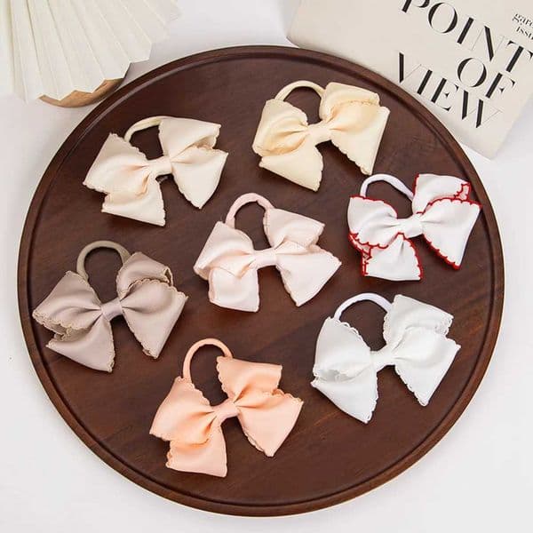 Solid Sweet Baby Headband Princess Girl Candy Colorful Ribbon Bow Earrings Nylon HeadbandXJ2500403
