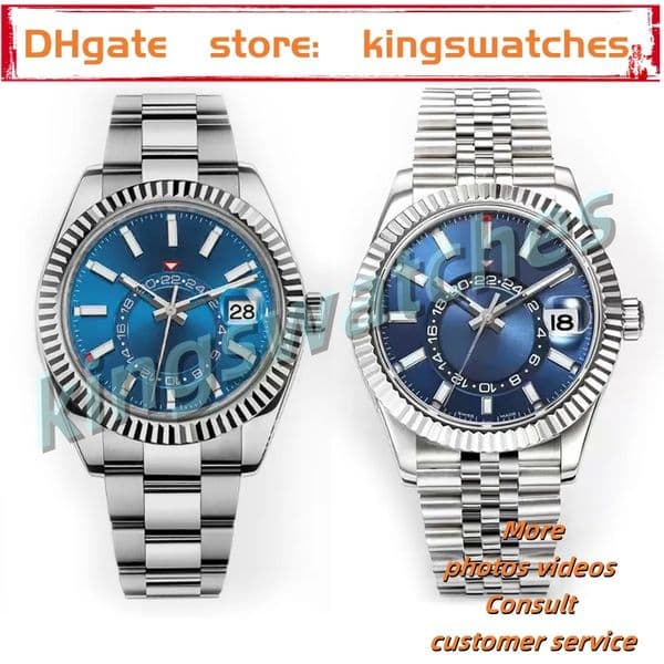 U1 Top Skywalker Luxury Men's Watch 42MM Designer Men's Watch Air Double Rotating Watch Blue Dial Stainless Steel Strap Montre De Luxe Watch High Quality Watch AAA 42mm