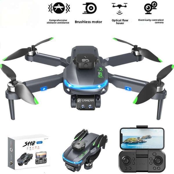 Quadcopter S118 Brushless HD Aerial Photography Folding Optical Flow Hovering Quadcopter Remote Control Aircraft