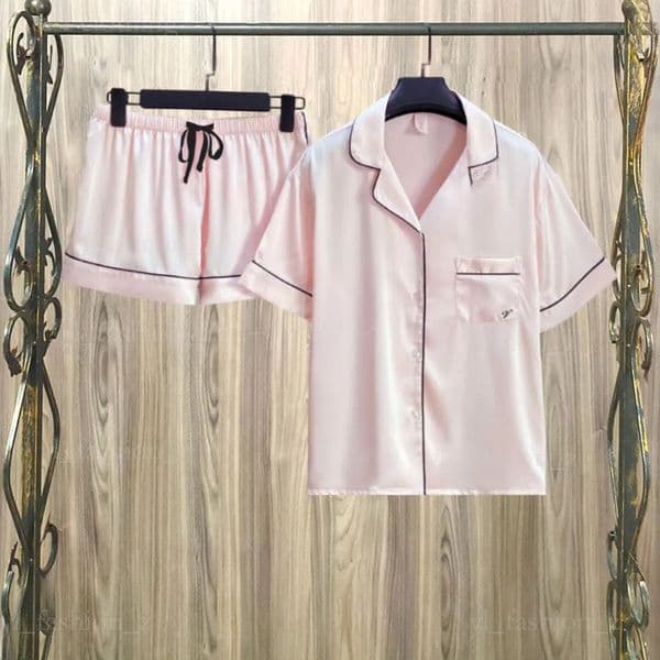 Victoriasecret Pijama Woman Sleepwear Floral Lace Trim Satin Pajamas Set With Robe Sexy Faux Silk Pijamas Robe Sets Casual Home Clothes Nightwear 272