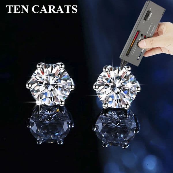 TEN S 033CT Stud Earrings for Women 925 Sterling Silver GAR Round Cut Jewelry Gift 251104
