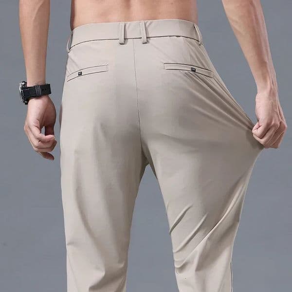 Mens elastic soft pants summer thin waist business fashion Korean ultrathin casual formal mens clothing 250403