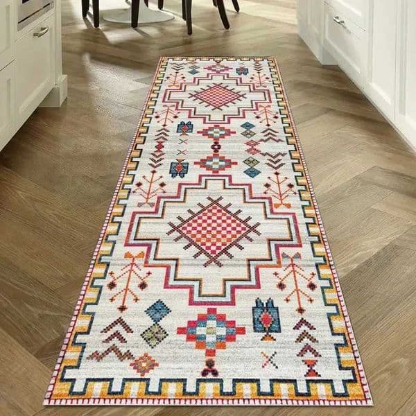 VIKAMA Bohemian Corridor Carpet Geometric Pattern Floor Mat Crystal Velvet Entrance Kitchen Staircase Long Rug Home Decoration W251104