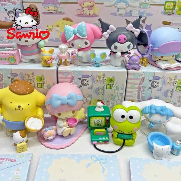 Sanrio Character Cozy Time Series Blind Box Cute Kuromi Action Figure Mystery Box Cinnamoroll Pachacco Surprise Box Toys H251104