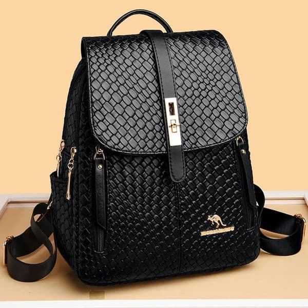 Women Leather Backpacks for Girls Sac A Dos Casual Daypack Black Vintage Backpack School Bags for Girls Mochila Rucksack251104