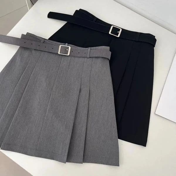 Lucyever Preppy Style A-Line Skirt for Women Summer High Waist Black Gray Pleated Skirts Female Casual Student Mini Skirts 251104