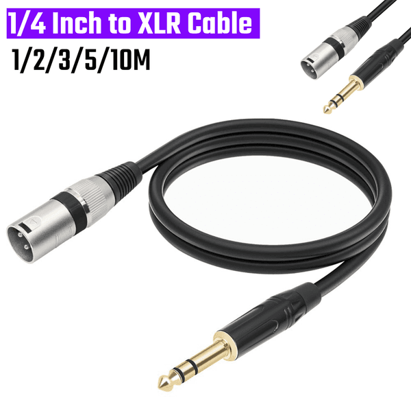 1/2/3/5/10M Quarter Inch XLR Male Balanced Interconnect Cord Male To Male 1/4 Inch Jack To XLR Male Cable for Microphone Mixer