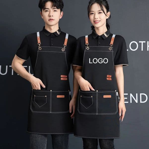 Customized Canvas Apron with Custom for Nail Art Baking Coffee Bubble Shop Barber Canvas Waterproof Work Uniex Clothes 251103