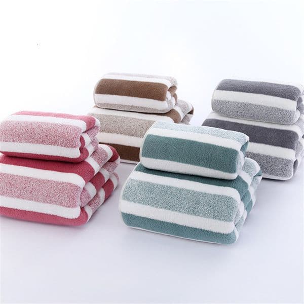 QuickDrying Striped Towel Set For Soft And Absorbent Bathroom Experience Bath Or Hand 251031