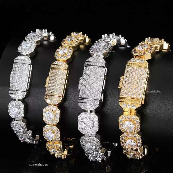 Fine Jewelry 10mm Sterling Sier VVS Moissanite Diamond Iced Out Tennis Chain Necklace For Men Women