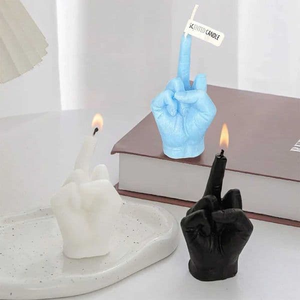 Middle Finger Scented Candle Funny Soy Wax Long Lasting Candle Aromatherapy Hand Gesture Candles Home Room Decor Ornaments H251104