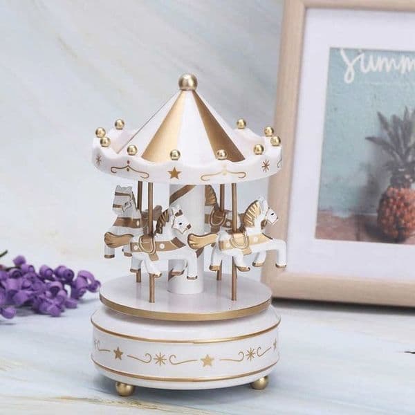 Exquisite n Carousel Music Box Painted Ferris Wheel Ornaments Easy Use Plastic Cake Accessories w251031
