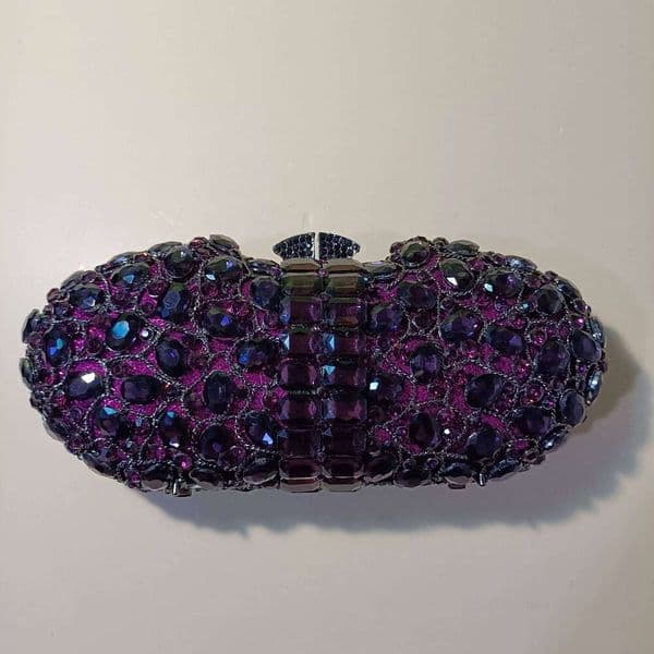 Designer Bags Lady Purple Rhinestone Formal Evening Bags College Graduation Ball Dia Clutch Purse Prom Handbag Messenger Clutches Hot Selling