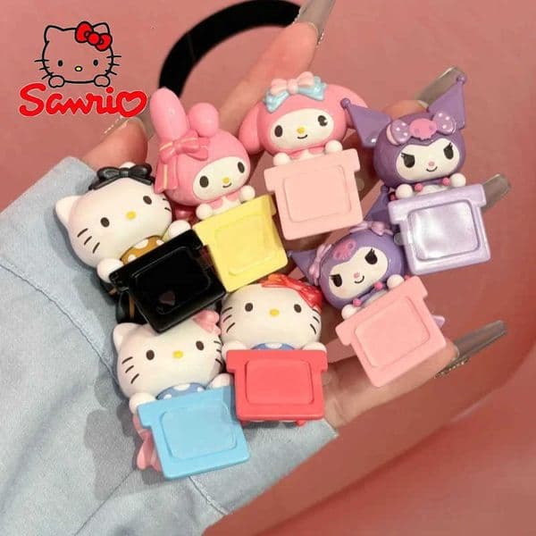 Sanrio Bow Sweetheart Papa Series Blind Box Kuromi My Melody Desktop Mobile Phone Decorative Ornaments Anime Figure Collection H251104