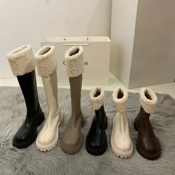 Womens Boot for Winter Fashion Zippers Thick Bottom Knight Long Booties Girls Shoes 251104