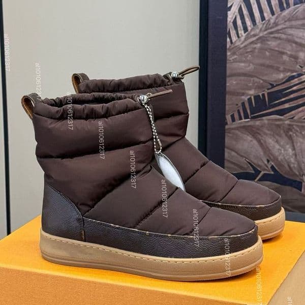 Fashion Sports high top shoes womens fashion designer women cloud shoes brown small leather shoes floral pattern decoration rubber soft sole lady Low cut boots 35-41