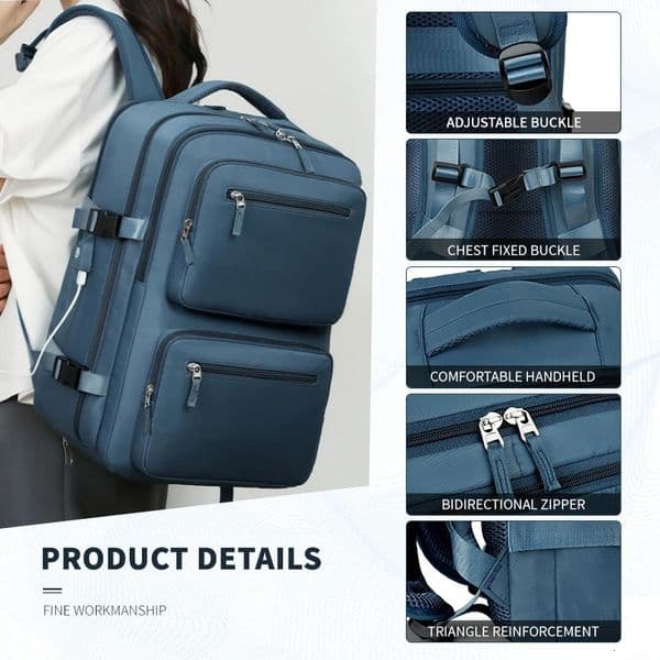 Large Travel Backpack for Women Men Cabin Bag Multifunctional Airplane Waterproof with USB Charging AntiTheft 251103