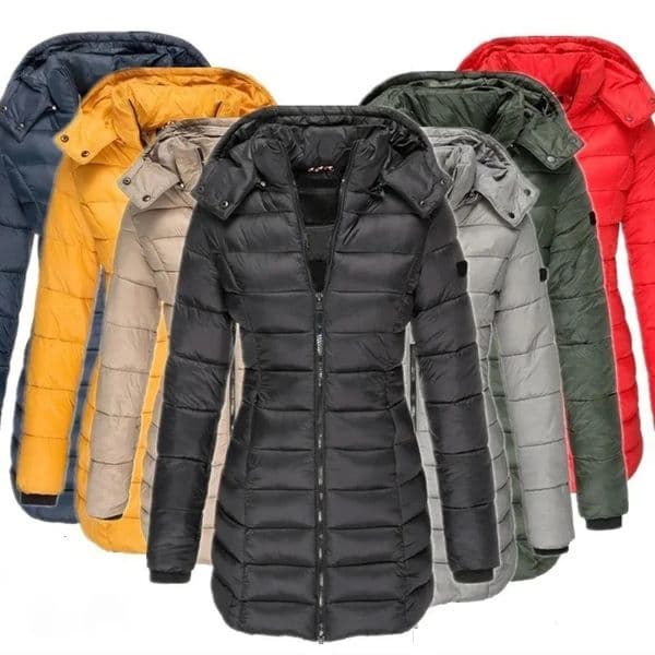 Winter Thicken Warm Women Parkas Solid Color Zippers Coats Long Sleeve Padded Puff Jacket Mid-Length Slim Female Hoodie Parkas 251104