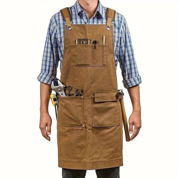 Thickened Canvas Apron Waterproof Cleaning Woodworking Mechanic Carpenter Electrician Gardening Heavy Industry Waist Apron 251103