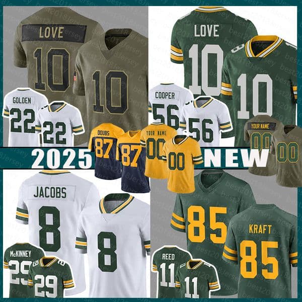 Mens Tucker Football Jerseys 8 Josh Love Reggie White Edgerrin Cooper Jayden Reed Xavier McKinney Malik Willis Christian Watson Matthew Golden Quay Walker