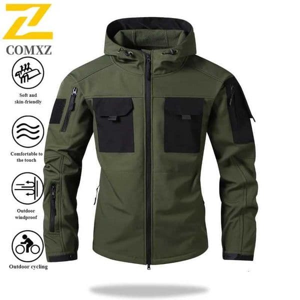 Tactical Waterproof Softshell Jacket Mens Outdoor Functional Windproof Breathable Military Style Hiking Camping Jacket ClothingT251104