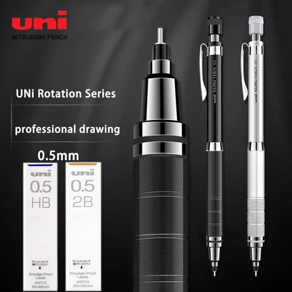Uni Mechanical Pencil Set M51017 Kuru Toga Roulette Model Automatic Lead Spin 05mm Office School Supplies Japanese Stationery 251103