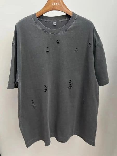 cardigan short sleeved loose casual mens and womens same retro fashion bottom shirt oversized T-shirt 250403