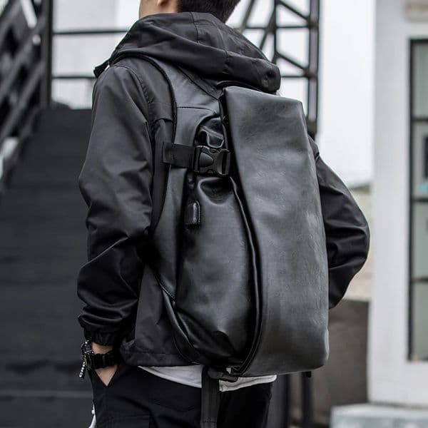 Men Leather Backpack Waterproof Laptop Large Capacity Business with USB Charging Male Travel Sport Daypack 251104