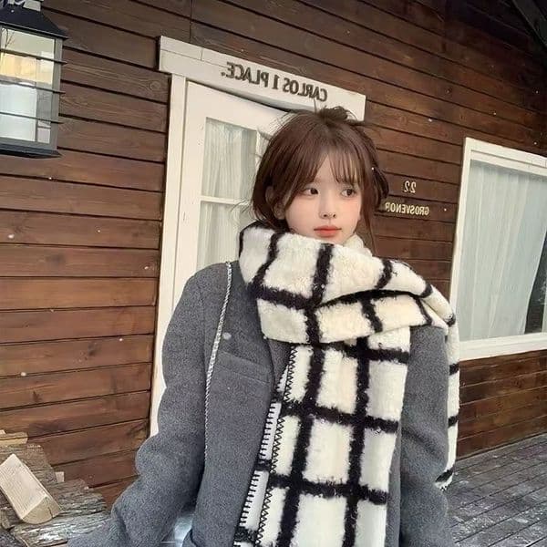 New No. 536 Healing Pure Desire Plaid Scarf Women's Autumn and Winter New Shawl Atmosphere Soft and Warm Couple Scarf