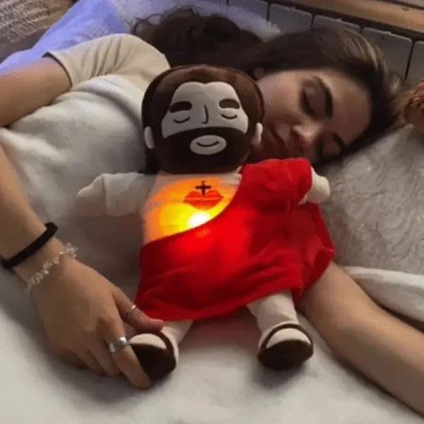2026 New Breath Jesus Plush Toy 38Cm Soft Soothing Comfort perfume Plushies For Kids Heartwarming Easter cologne And Christmas Gift Designer