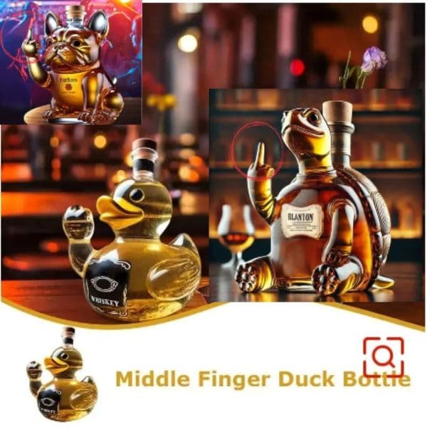 Funny Middle Finger Whiskey Glass Decanter Duck Turtle Dog 10oz Glass Whiskey Wine Bottle Statue Decoration For Bar Office Home 251103