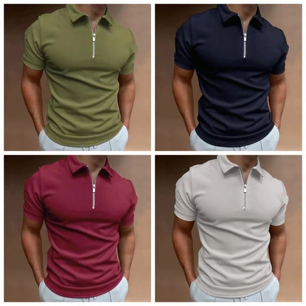 product for spring and summer comfortable and fashionable mens polo shirt used for daily exercise and sweat absorption. 250402