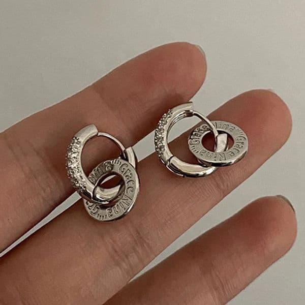 PONYKISS Real 925 Sterling Silver Zircon Round Hoop Earrings For Fashion Women Classic Fine Jewelry Minimalist Geometric Bijoux 251131