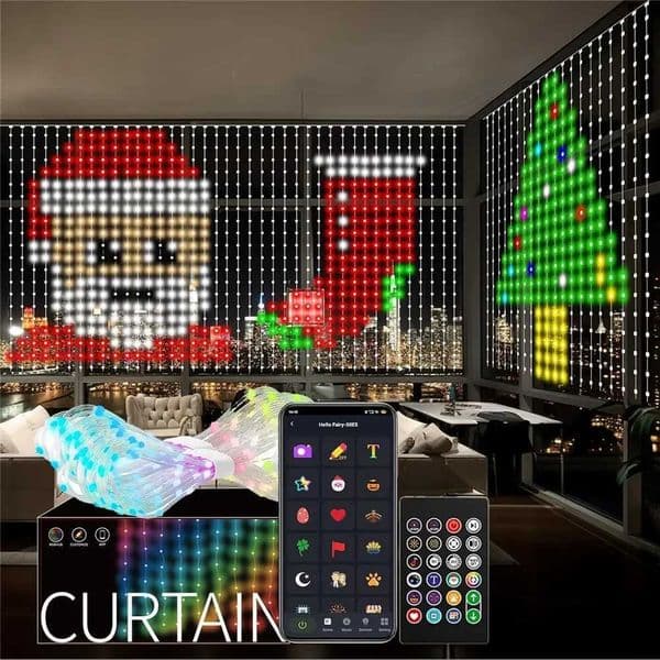 400LED RGB Smart Curtain Lights with MusicApp Controls and RemoteLED Party Lights for WeddingValentines DayBirthday Z251101