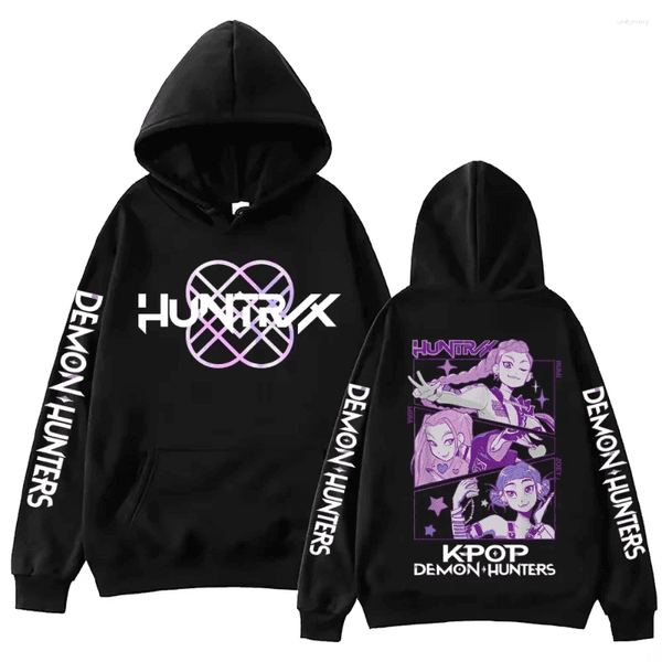 Men's Hoodies Harajuku Kpop Devil Graphic Hoodie Mira Rumi Zoey Huntrix Printed Pullover And Women's Street Sportswear
