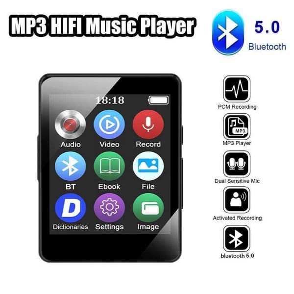 Portable MP3 player 5.0 music stereo speaker mini MP4 video playback with LED screen FM radio recording suitable for portable players Z250403