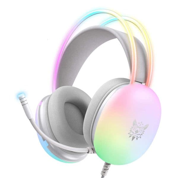 ONIKUMA X25 Wearable Microphone, Full Lighting, Gaming RGB Lights For Ps4, Ps5, Xbox One, Pc, Playstation Headset With Noise Cancelling, 7.1 Surround