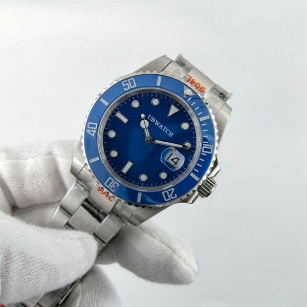 MINGZHU2813 or Miyota8215 Automatic Movement Sapphire Crystal Mens Wristwatches 41MM Luminous Blue Dial Precise Watches Water Ghost ST9