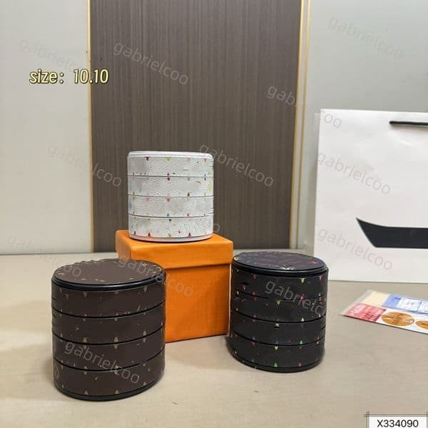 Designer Christmas Gift GIFt for her 4-Layer Rotating Jewelry Box with Mirror, Multi-Layer Necklace & Bracelet Organizer